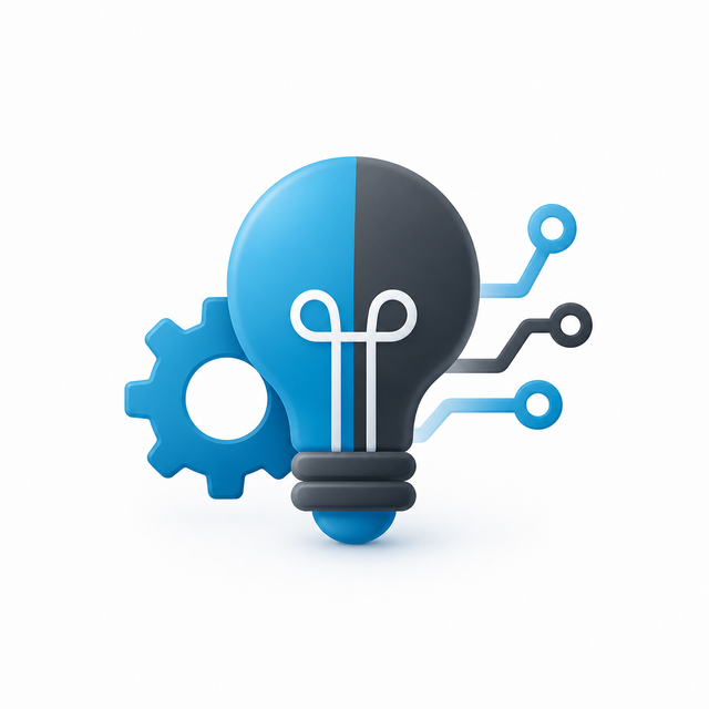 Illustration Innovation mit Technik und Idee