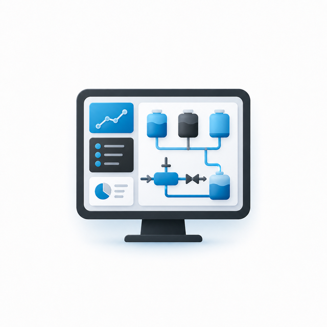 Illustration Leitsystem und Prozessvisualisierung